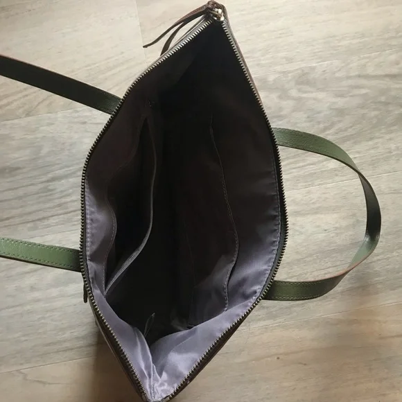 Green Leather Tote Bag - Picture 4 of 9